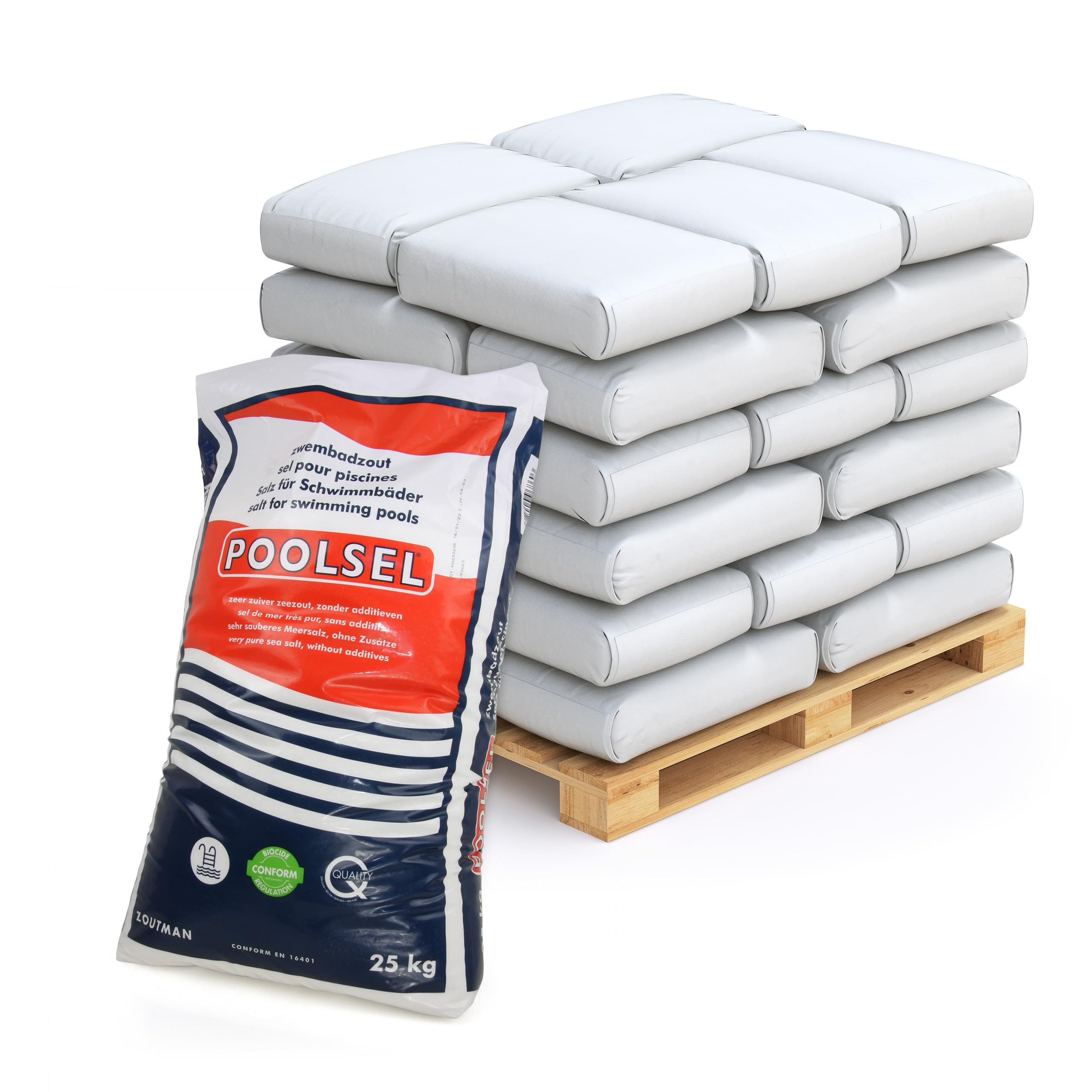 12 x 25 kg POOLSEL Meersalz für Salzwasserpools