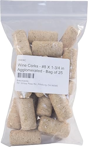 Miniatura 2 de Corchos de vino - #8 X 1-34 in aglomerados - Bolsa de 25 (paquete de 5)