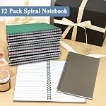 Spiral Notebook 12Pack, 5.7x8.3”A5 Notebook for Work 120 Lined Page Notepad | Lined Notebook Spiral Bound Journal College Ruled Colored Kraft Soft Cover Coil Notebooks for Work Office School Study