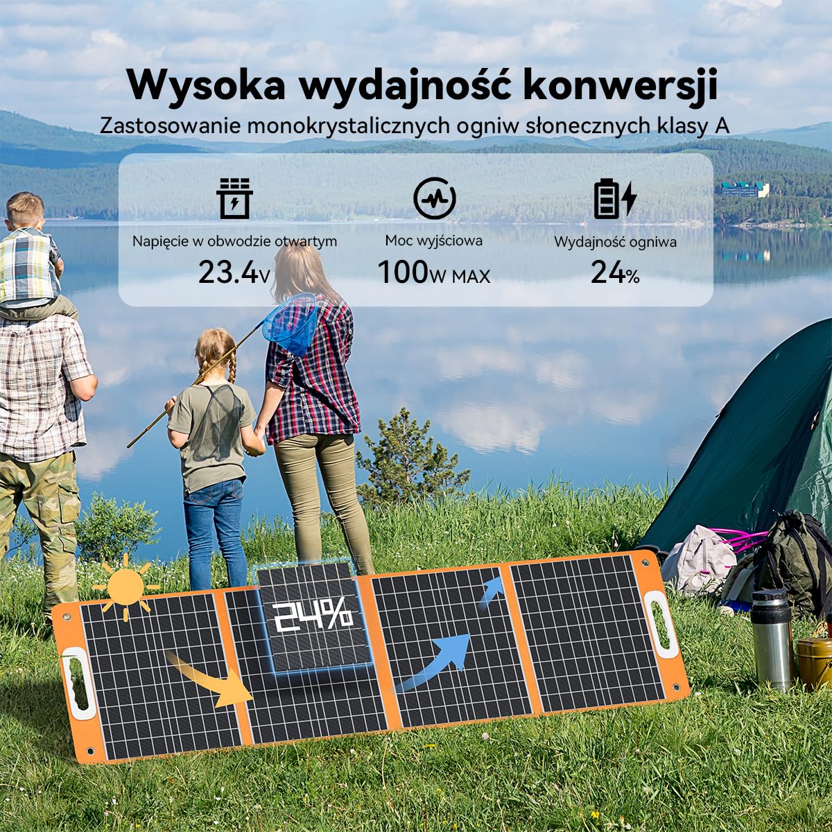 Flashfish 151Wh Przenośna Stacja Zasilająca z Panelami 100W, Generator Słoneczny 200W,AC 230V, z Wysokiej Jakości Baterią Litowo-jonową, Przenośny Powerbank na Kemping, Awarie i Prąduprzygoda