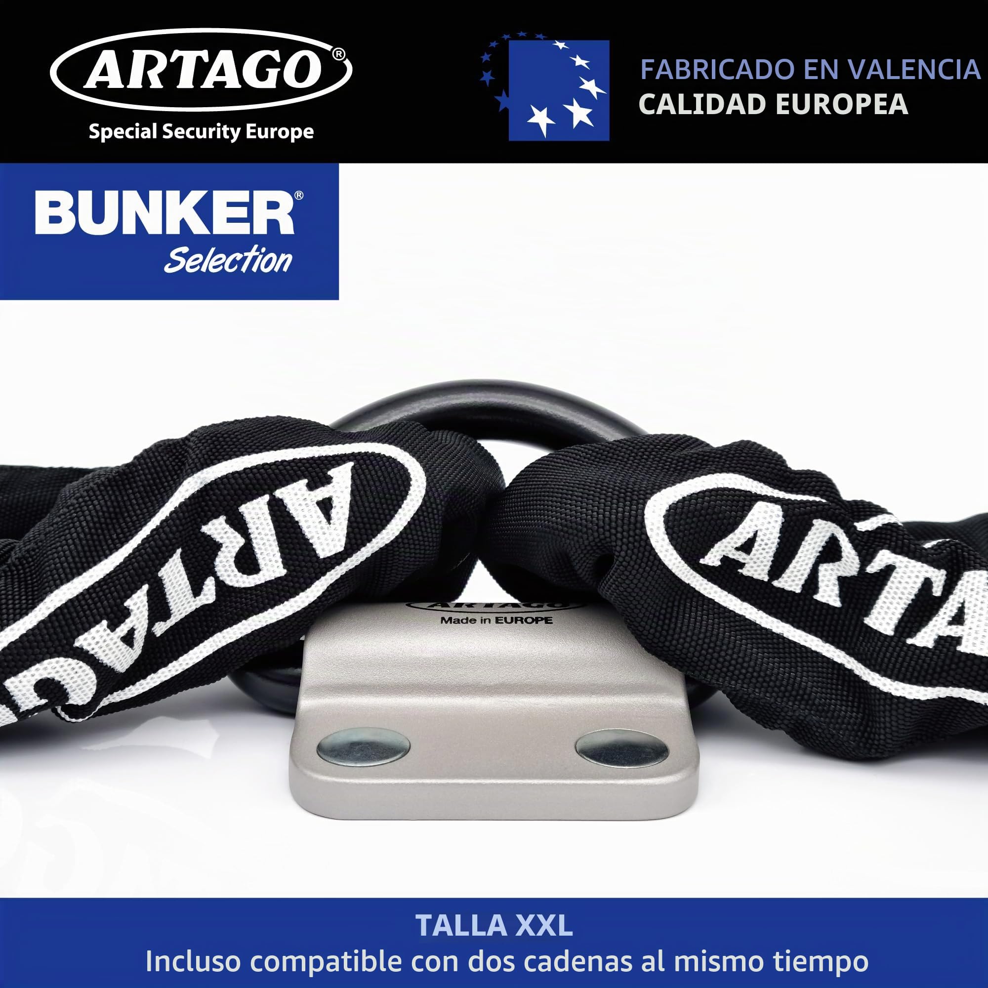 Artago 60 Anclaje Suelo Pared XXL Alta Gama con Anilla Basculante de ø20mm, Acero Máxima Resistencia y Tacos Más Profundos Blindados, Antirrobo Seguridad Universal para Anclar Moto Garaje Parking