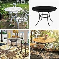Vista 6 de Demao Fundas para muebles de patio al aire libre, cubierta de mesa redonda, impermeable, resistente a los rayos UV, funda antidecoloración