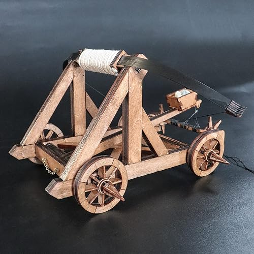Miniatura 4 de Catapulta animosa del período romano europeo Carro antiguo 3D rompecabezas de madera modelos kits de montaje juguetes divertidos kit de construcción