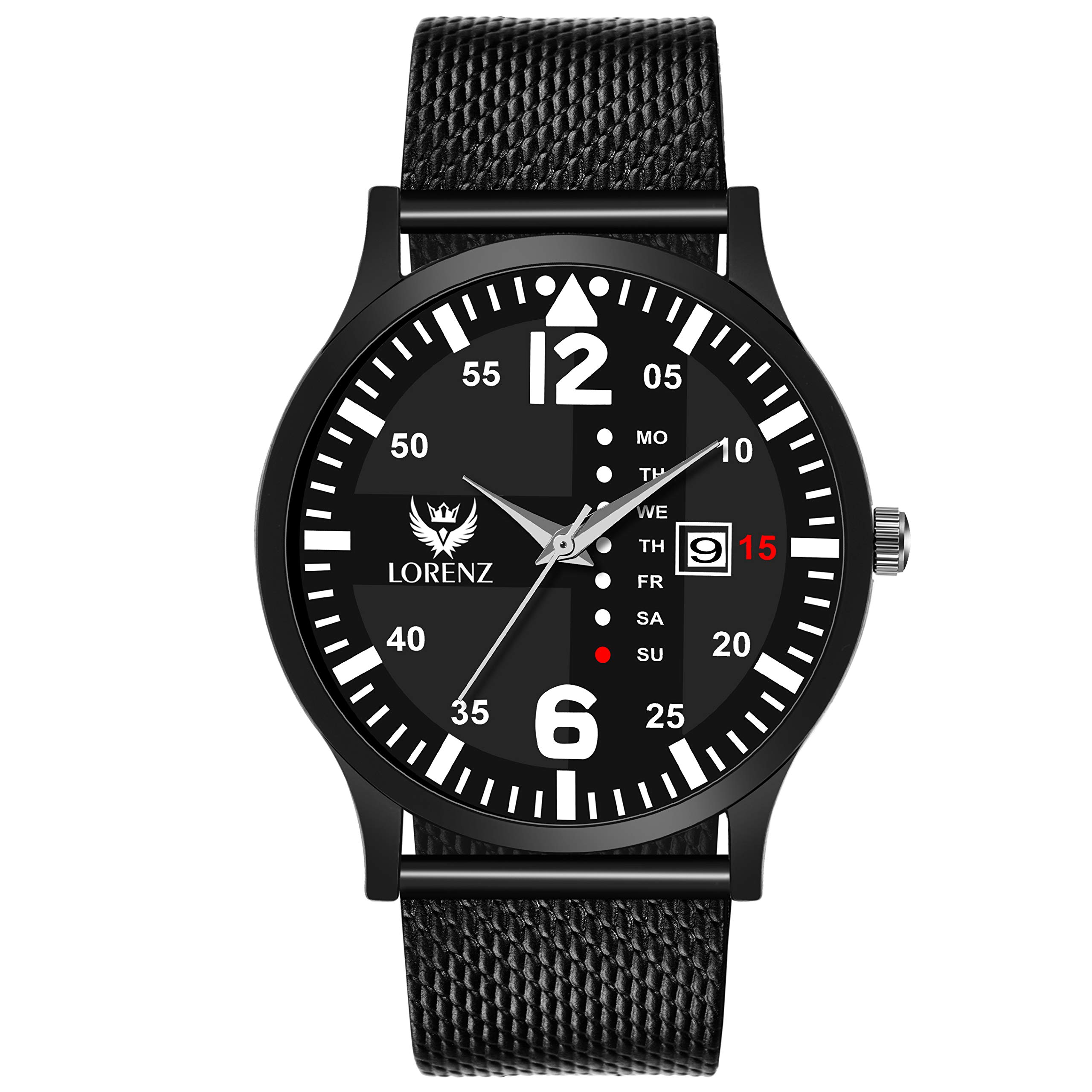 LORENZ Black Date Dial Watch for Men|Watch for Boys - MK-2073W (B07RYF252F) Amazon Price History, Amazon Price Tracker