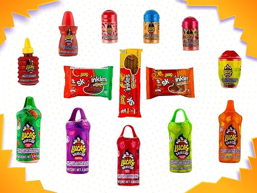 Miniatura 11 de Mezcla de dulces mexicanos Lucas (20 unidades) Variedad de ácidos, dulces, picantes, incluye pelucas, Baby Polvo, Lucas Muecas Chamoy, Gusano