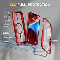 Vista 436 de Miracase - Funda magnética para iPhone 13 Pro Max de 6.7 pulgadas (compatible con MagSafe), transparente, completo, protector de pantalla de vidrio