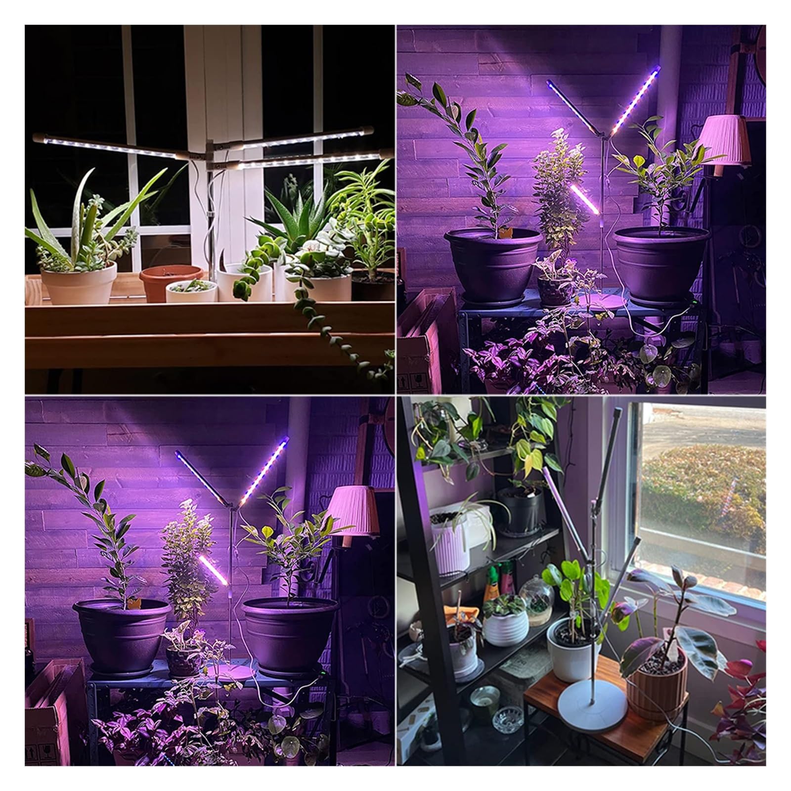 Grow Light, 10W 72 LED Luz de cultivo de plantas Lámpara USB Espectro completo Regulable 3/9 / 12H Temporizador for plántulas Flor Ajustable USB