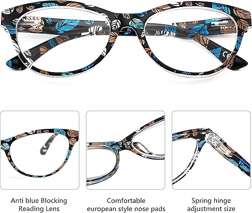 Miniatura 3 de FEISEDY Gafas de lectura ojo de gato para mujer, lectores de bloqueo de luz azul, anteojos de computadora Cateye B9107