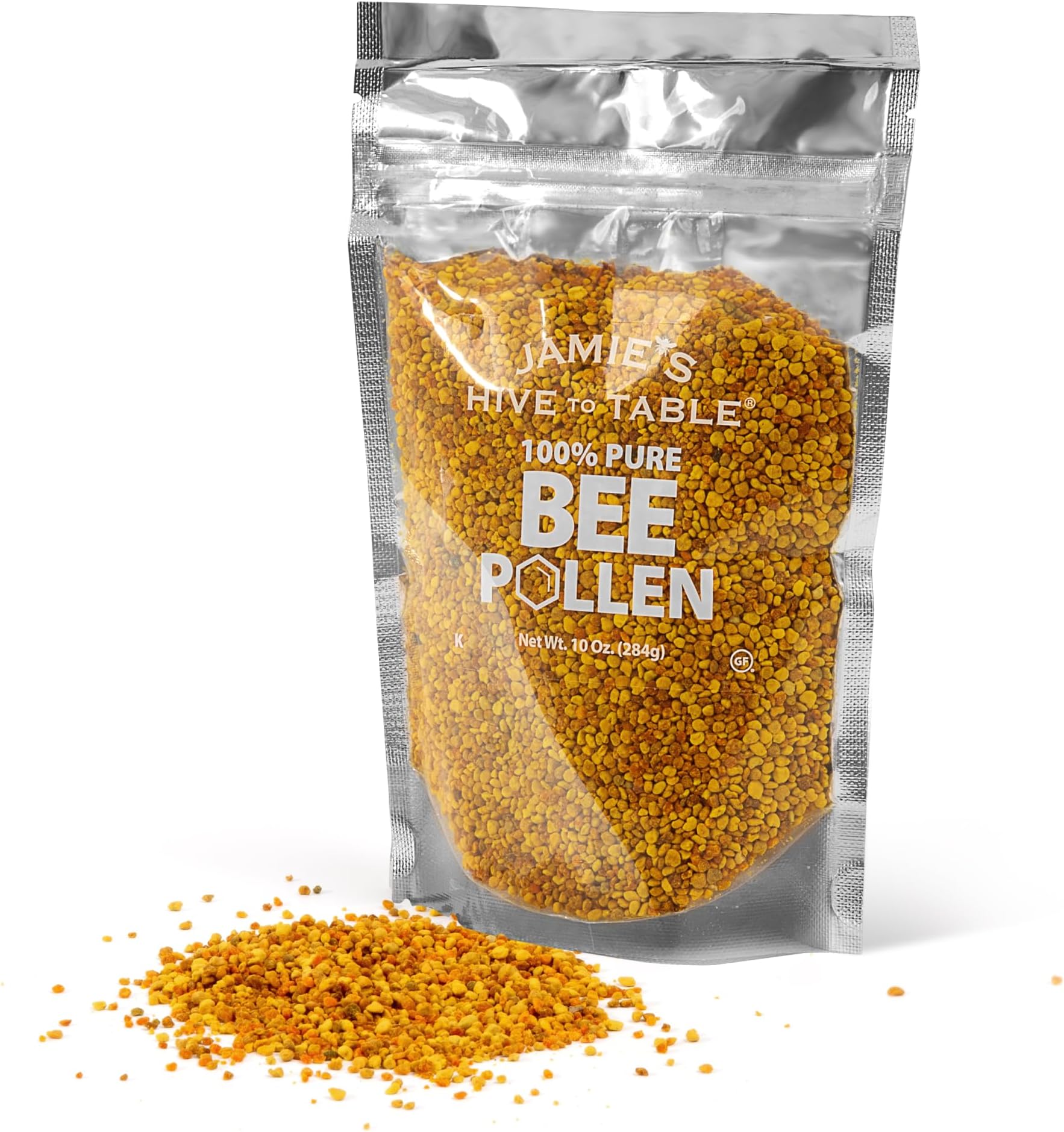 Jamie’s Hive to Table Raw Bee Pollen, 10 oz – 100% Pure Bee Pollen – Harvested from Flowers, Naturally Dried for Freshness – Great for Smoothies, Oatmeal & Recipes