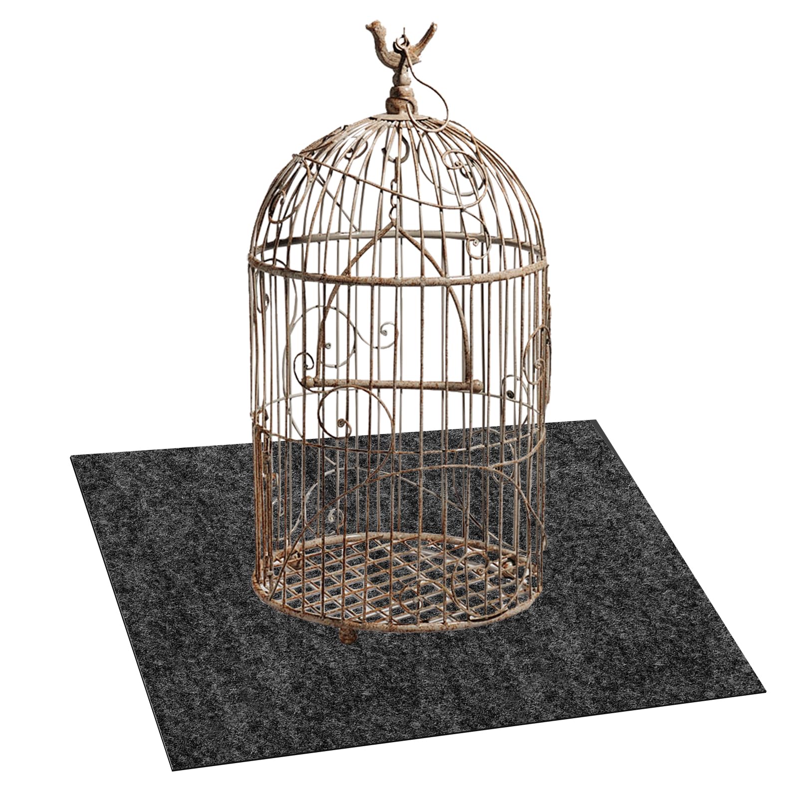 Large Bird Cage Mat, Under Pet Cage Mat for Bird Cages, Reptile Aquariums, Dog Kennels, Absorbent/Waterproof Felt Mat with Non-Slip Backing for Hard Floors and Surfaces (30x36 Inch)