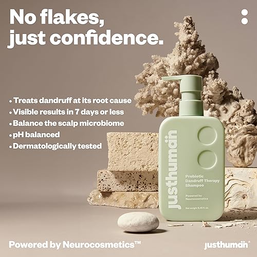 Miniatura 4 de Justhuman Champú probiótico para terapia contra la caspa con piroctina olamina  Para todo tipo de cabello  Picazón en el cuero cabelludo  Reduce la