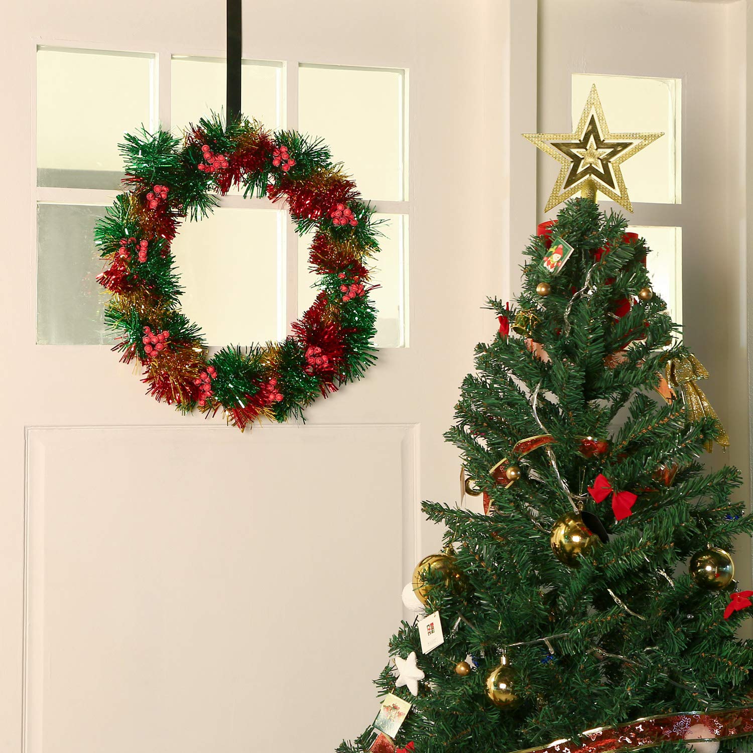URATOT Metallkranz-Rahmen Set – 4 Stück, 30,5 Cm, Grün – Für Weihnachts-, Hochzeits- & Party-Deko