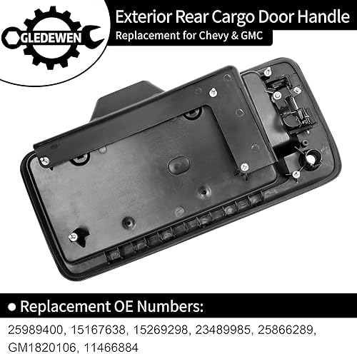 Vista 26 de Manija de puerta exterior, compatible con Chevy Express 2010-2022, GMC Savana 1500 2500 3500 Van, lado delantero izquierdo del conductor con Negro