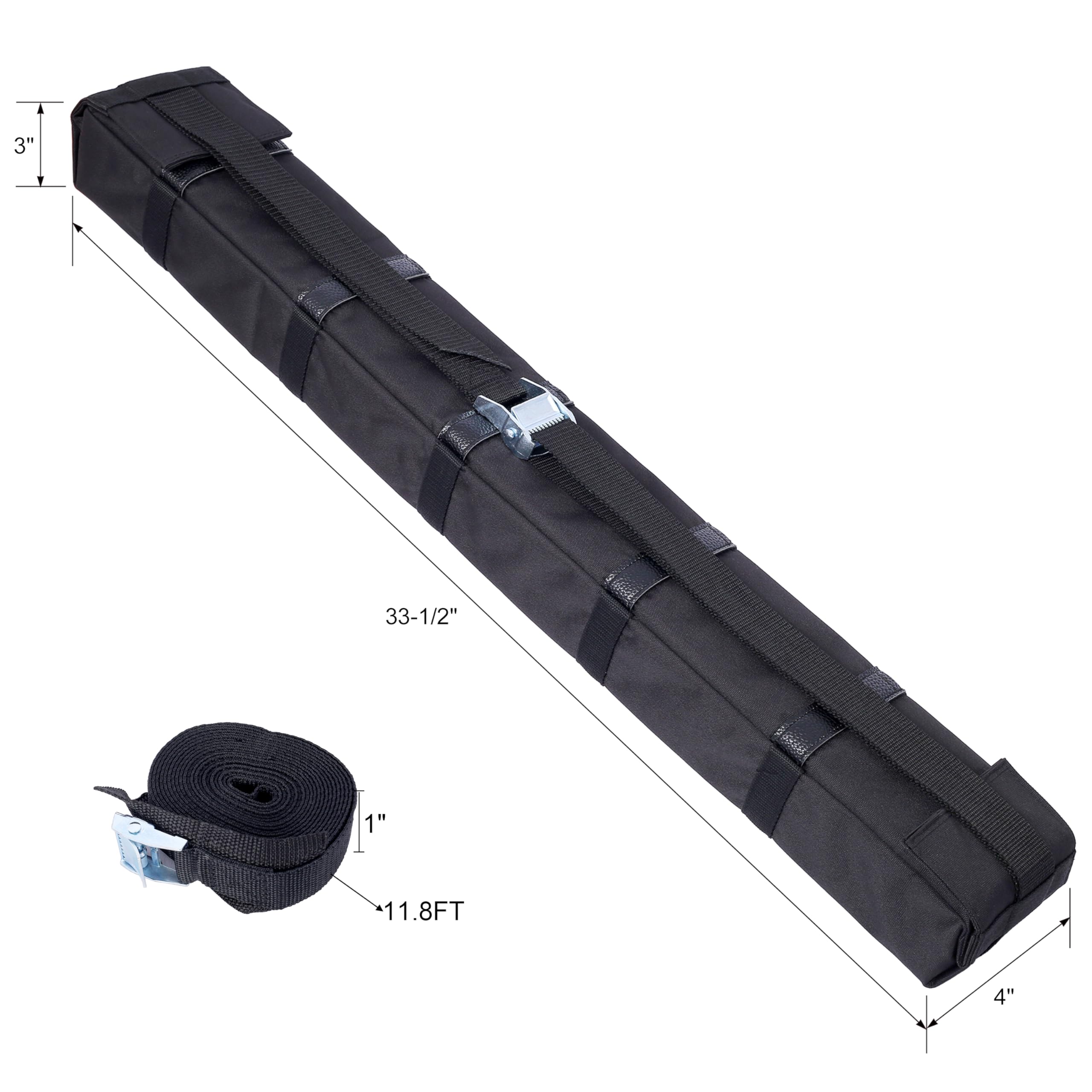 Benicabaly Universal Soft Roof Rack Pads for Kayak, Surfboard, and Paddleboard, Lightweight and Compact Design, Black