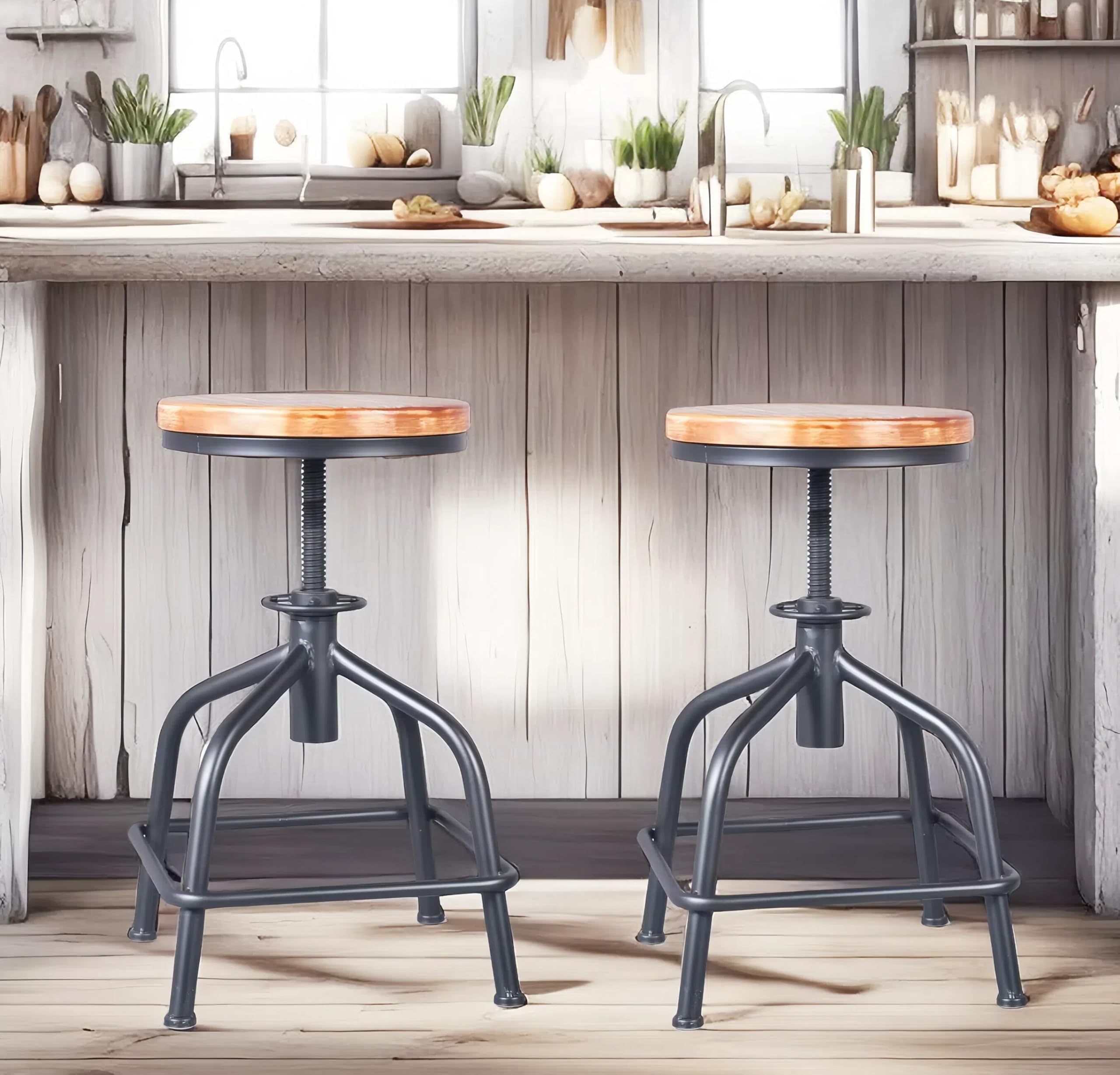 Amazon.com: Topower Farmhouse Kitchen Stool, Industrial Counter