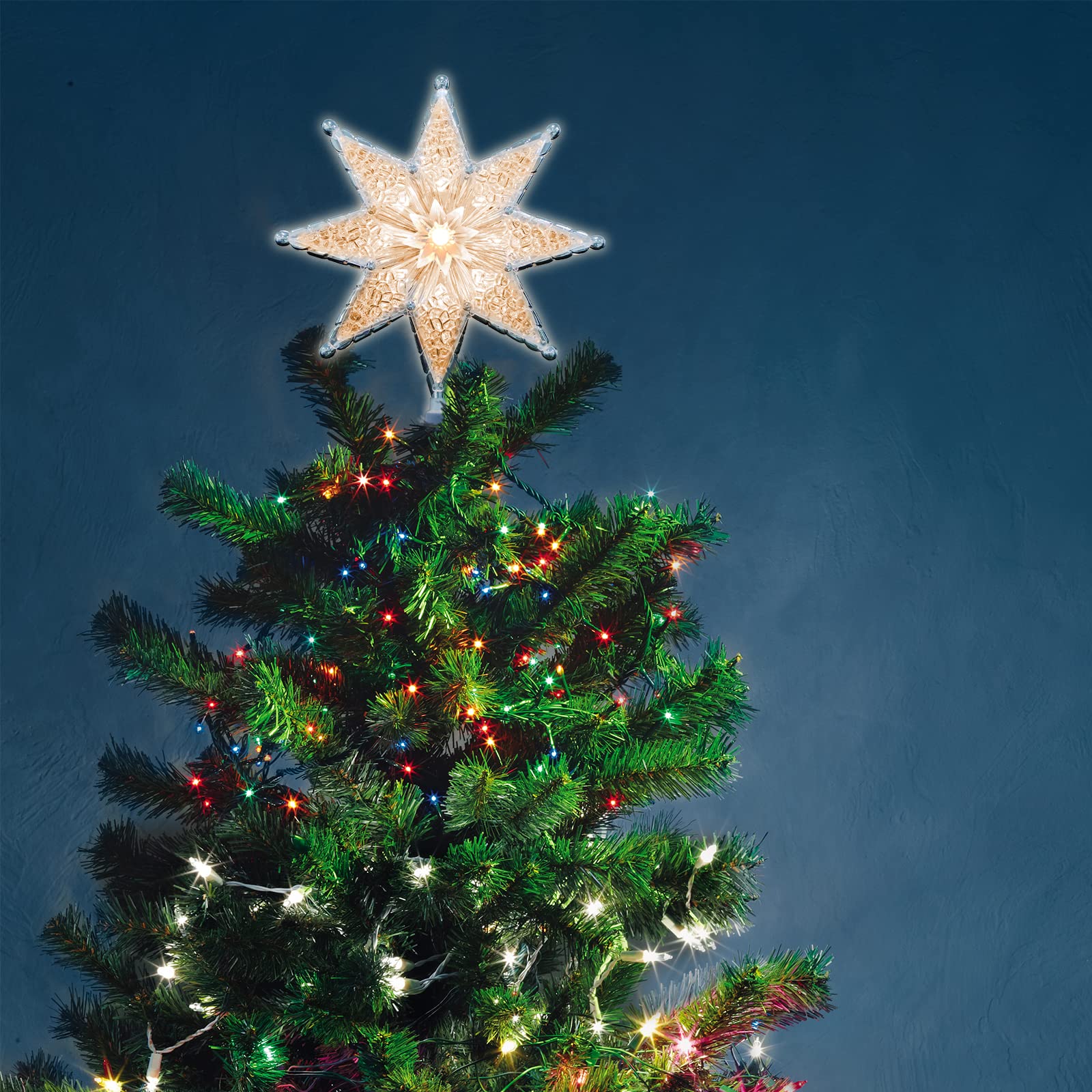 star treeです Northlight 8 in. Retro Silver Tinsel 8-Point Star Christmas