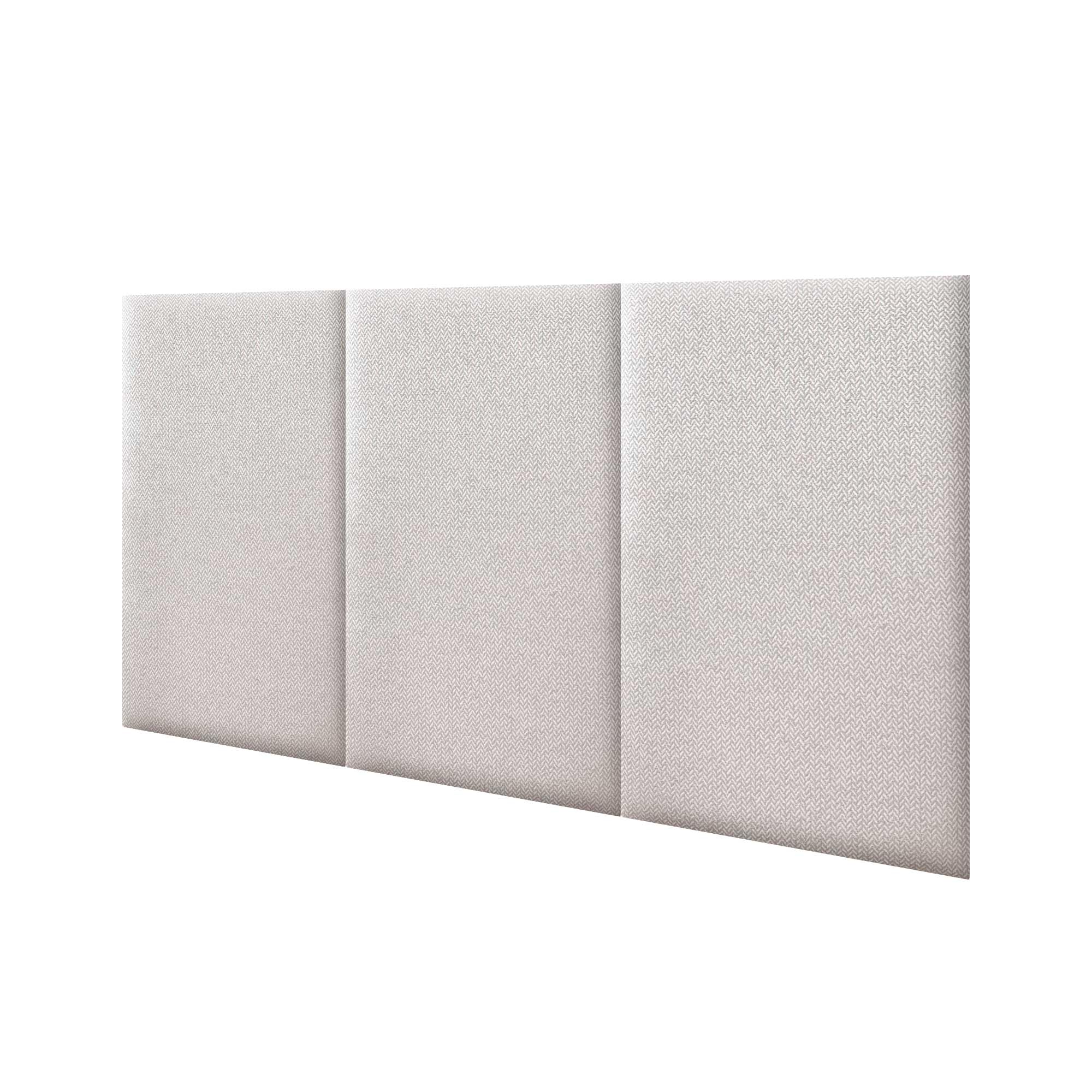 DHOME Cabecero Tapizado en Tejido Luxury Antimanchas Diseño Modular Vertical Autoadhesivo Cabezal Cama Dormitorio Acolchado (Espigas Beige, 100cm, Altura 80cm, x3)