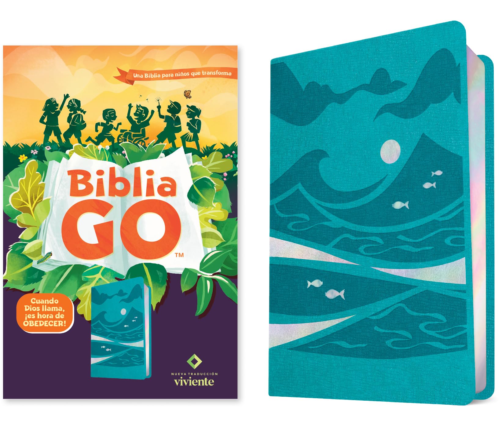 Santa Biblia/ Holy Bible: Biblia Go Para Niños Ntv, Sentipiel, Verde Azulado: Una Biblia Para Niños Que Transforma/ Nlt Go Bible for Kids, Leatherlike Teal: a Transforming Children's Bible