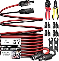 Vista 10 de Cable de extensión solar de doble cable de 20 pies – Conector de panel solar de 10 AWG (6 mm²), con 4 pares, conectores solares IP67 macho/hembra
