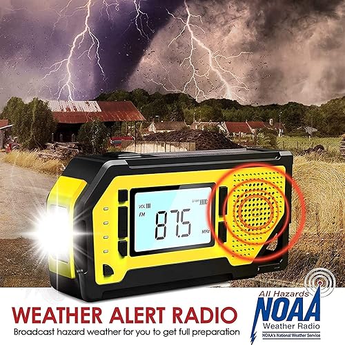 Miniatura 5 de Digital Radio Internet WiFi 2000mAh Emergency Weather Alert Radio Hand Crank Solar Weather Radio with AM FM SOS Alarm Cell Phon