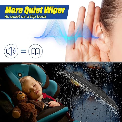 Miniatura 5 de GSPSCN Limpiaparabrisas trasero de 10 pulgadas para Chevy Trax 22-13 Traverse 24-18 Jeep Compass 17-07, Patriot 17-07Ford Escape Focus 07-01Dodge