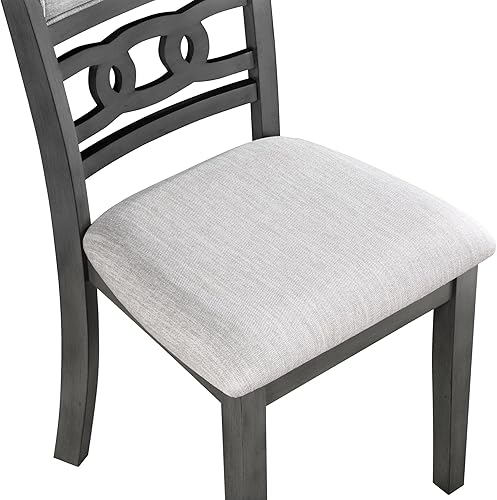 Miniatura 8 de New Classic Furniture Gia - Silla de comedor (juego de cuatro), asiento tapizado de tela gris claro y respaldo, gris
