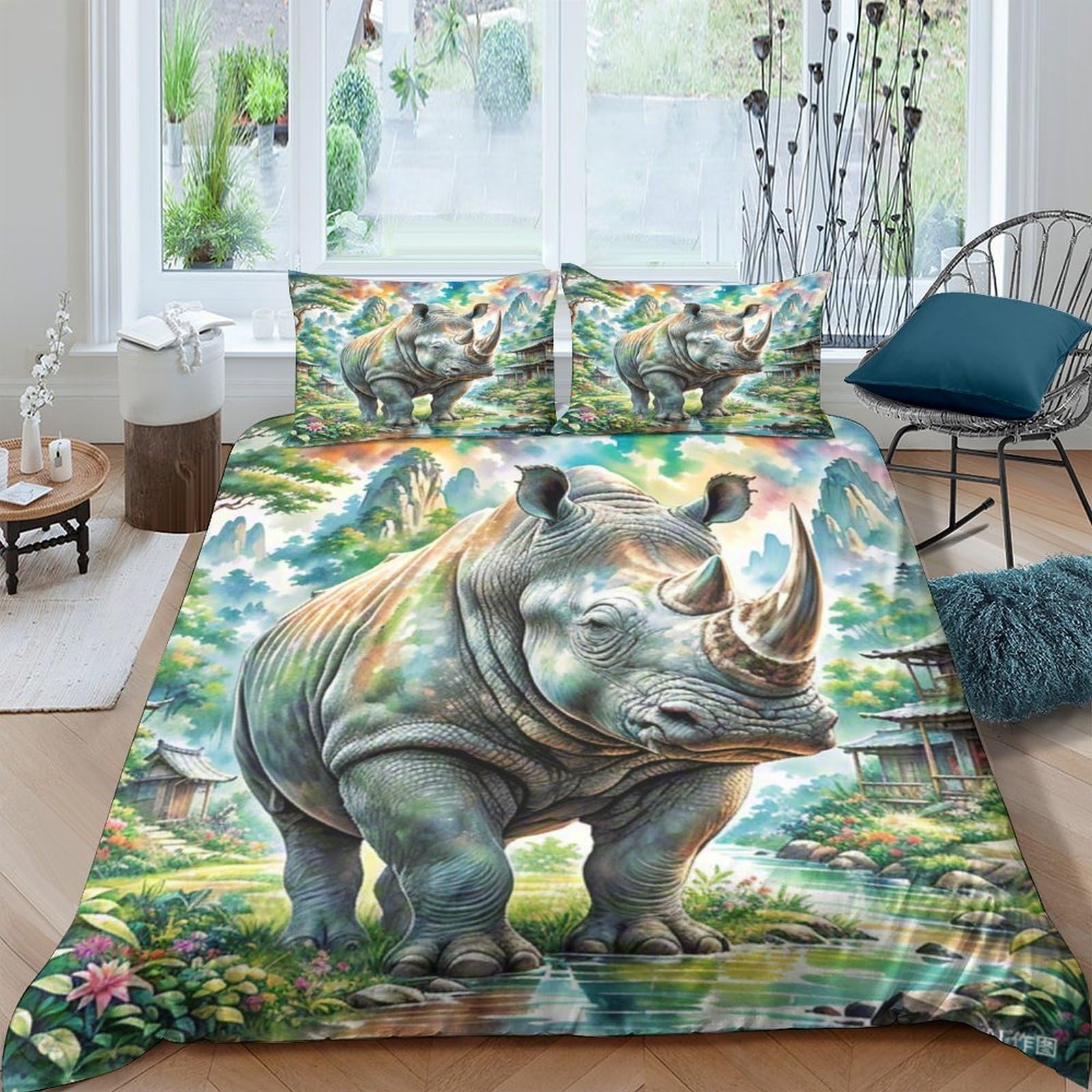 Linge de lit rhinocéros imprimé 3D pour transformer la chambre des enfants et des adolescents