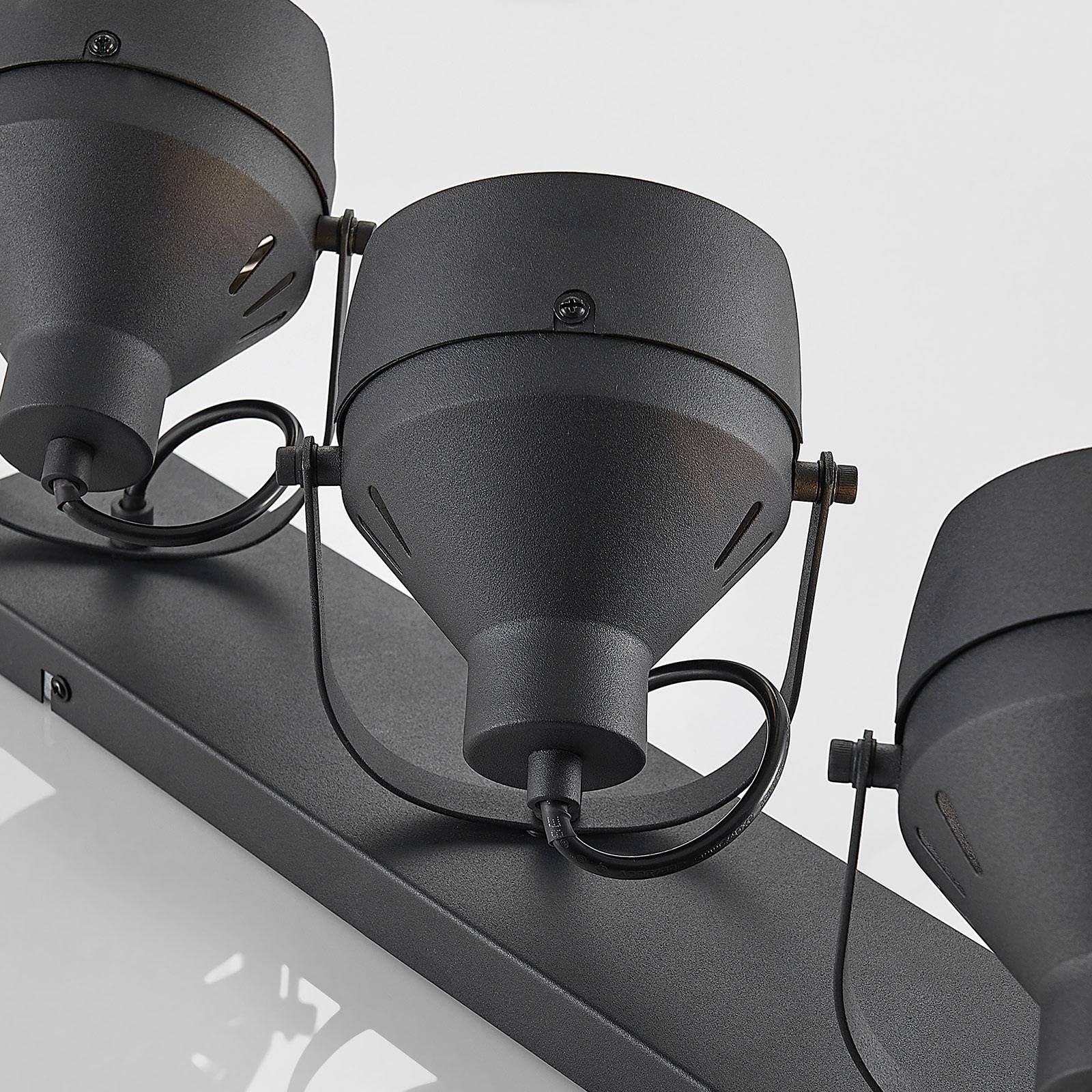 Lindby Strahler Henega (Vintage, Industriell) in Schwarz aus Metall (3 flammig GU10) - Deckenlampe Deckenleuchte Lampe Spot Wohnzimmerleuchte