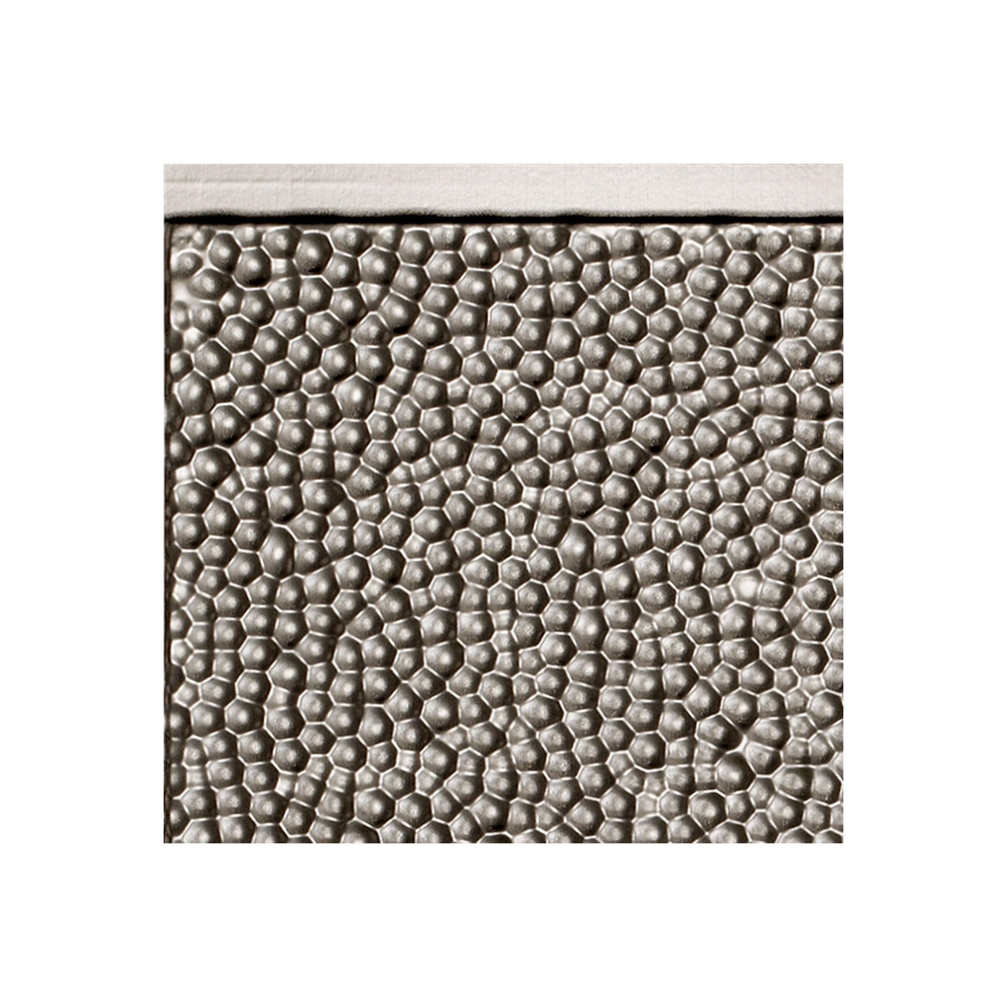 Fasade Easy Installation Hammered Brushed Nickel Backsplash Panel for Kitchen and Bathrooms (6" x 6" Sample)