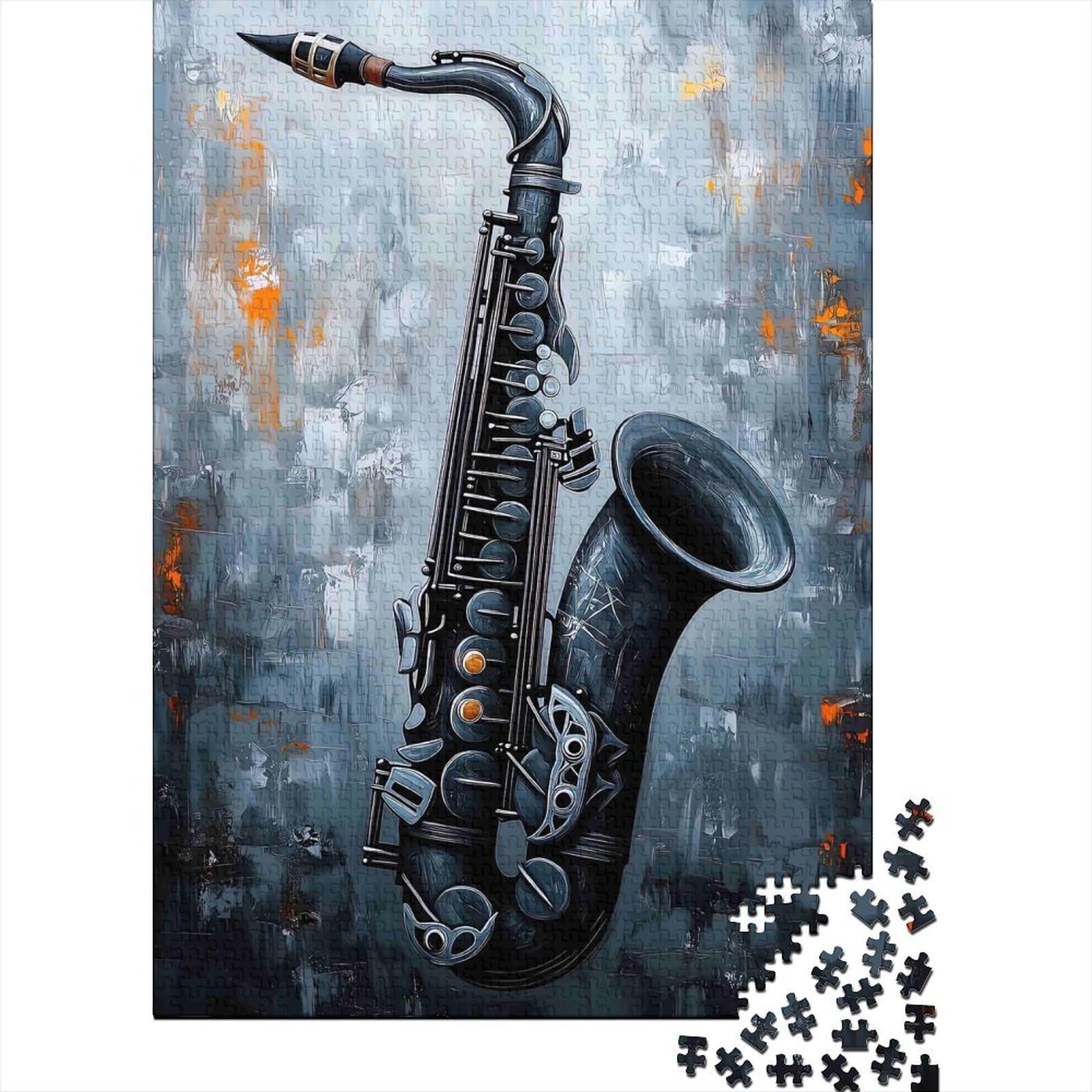 1000pcs Puzzle For Adults Saxophone Music Abstract Premium Paper — image 1