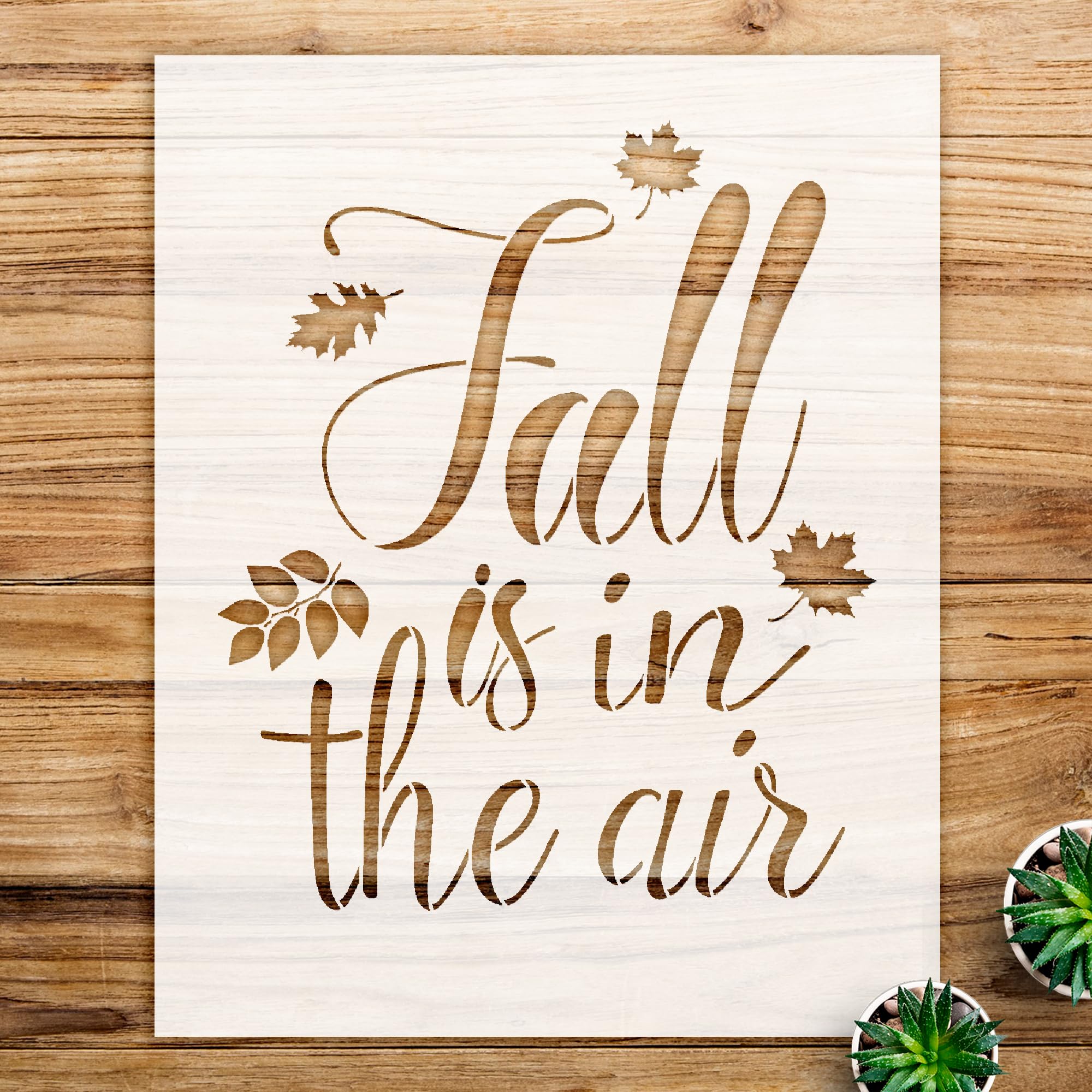 Fall Stencil Pattern for Wood Projects, Reusable Script Letters Template for Painting, Ideal for Seasonal Decor and Crafting - Size A4 (8.8