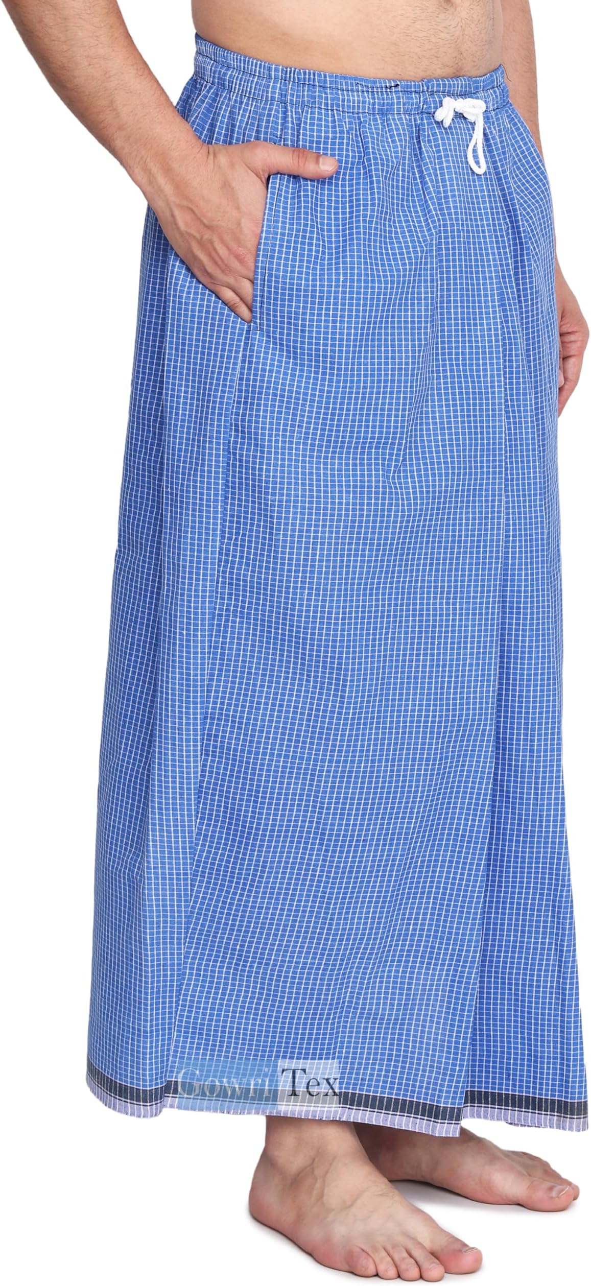 Gowri Tex Elastic Premium Cotton Lungis Pack Of 1