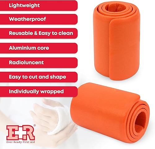 Vista 4 de Ever Ready First Aid Férula universal de aluminio, enrollada de 24 pulgadas, paquete de 3