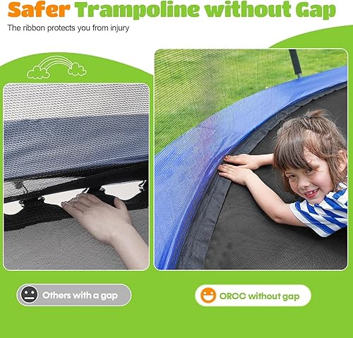 Miniatura 19 de ORCC Trampolín de 1200 libras de capacidad de peso de 16, 15, 14, 12, 10, 8 pies, trampolines para exteriores para niños y adultos