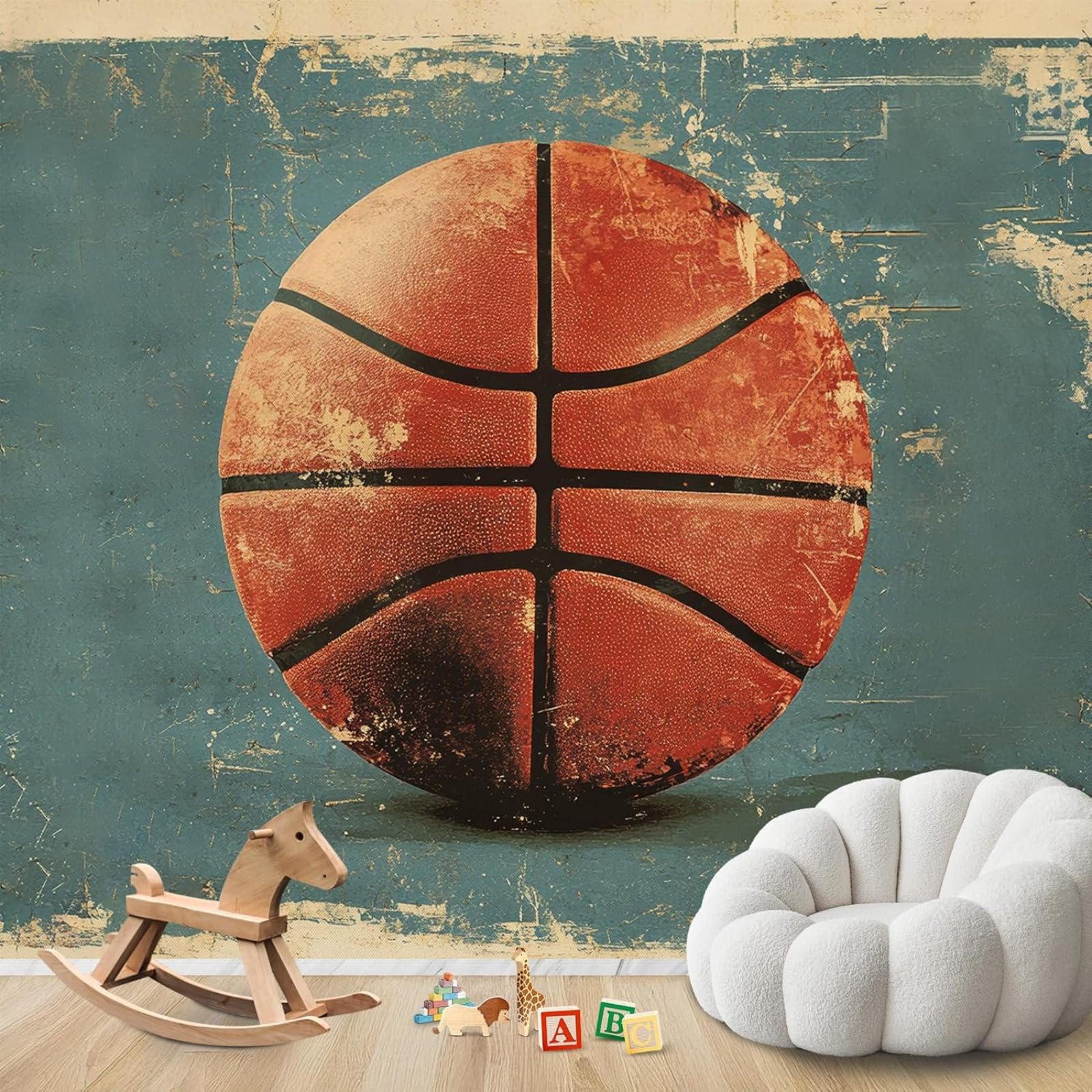 Hgjdjhnf 3D Mural Photo Wallpaper, Basketball Street Art, Sports Wallpaper, Non-Woven Wallpaper, Modern Living Room, Bedroom, Children's Room, Wall Decoration, Motif Wallpaper,250Cmx175cm Wall Sticker - Background