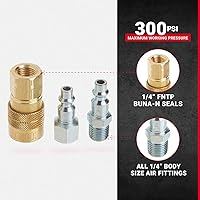 Vista 2 de Milton S-210 NPT kit acople y conector macho, NPT 1/4'' (12 unidades)