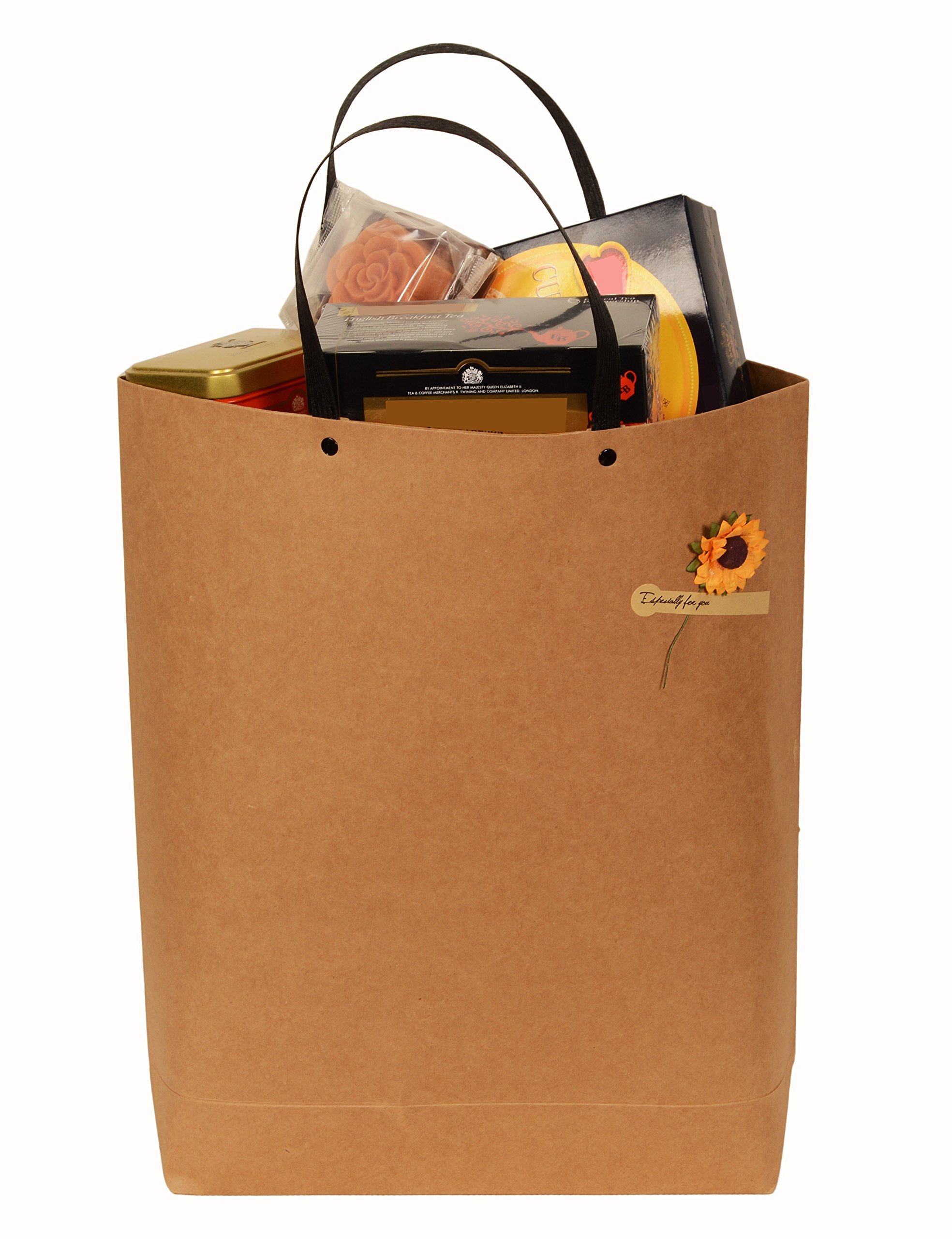 Design Gift Bags - Christmas Gift Bags - Gift Bags 15”x15“x4” (12pc, Brown)