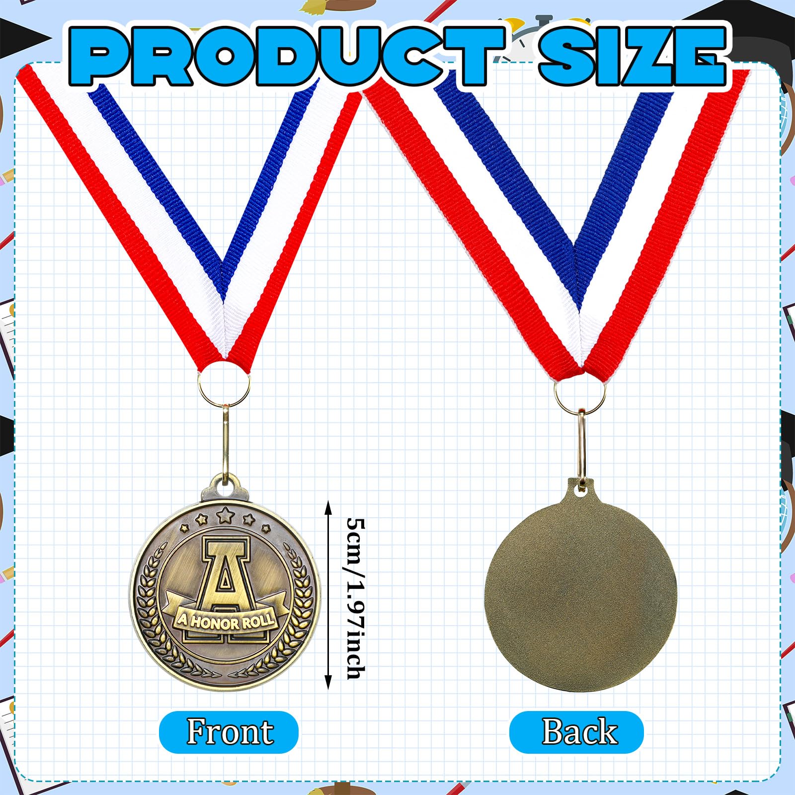 Quelay 30/60 medallas de oro de 2 pulgadas para ganadores de premios, a granel con cintas para el cuello, trofeo de metal, medallas de regalo para estudiantes, adultos, torneos escolares
