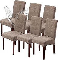 Vista 60 de Genina Fundas impermeables para sillas Parsons de comedor, fundas elásticas para sillas Parsons para comedor, cocina, funda protectora para silla