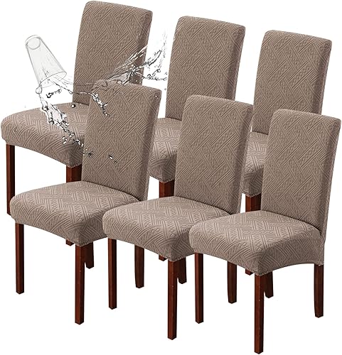Vista 60 de Genina Fundas impermeables para sillas de comedor, fundas elásticas para sillas Parsons para comedor, cocina, funda protectora para silla