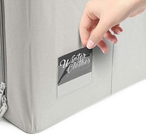 Miniatura 6 de Sorbus Contenedores de almacenamiento con marco de metal, bolsas organizadoras de ropa apilables y plegables, contenedores de almacenamiento de tela