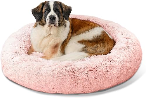 Miniatura 38 de Best Friends by Sheri - The Original Calming Donut - Cama calmante en forma de dona para perros y gatos - Pelo largo, gris pardo, L, 36 x 36 pulgadas