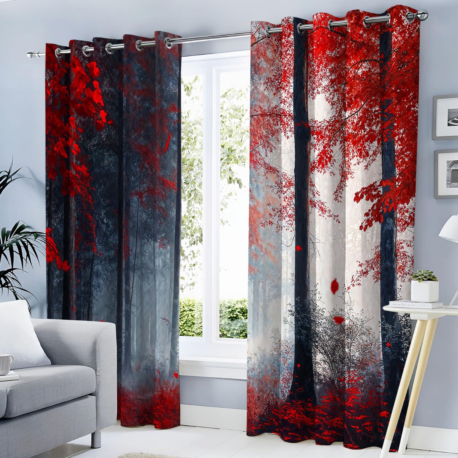 Rideaux occultants 3D paysage de forêt pour créer un cocon dans la chambre