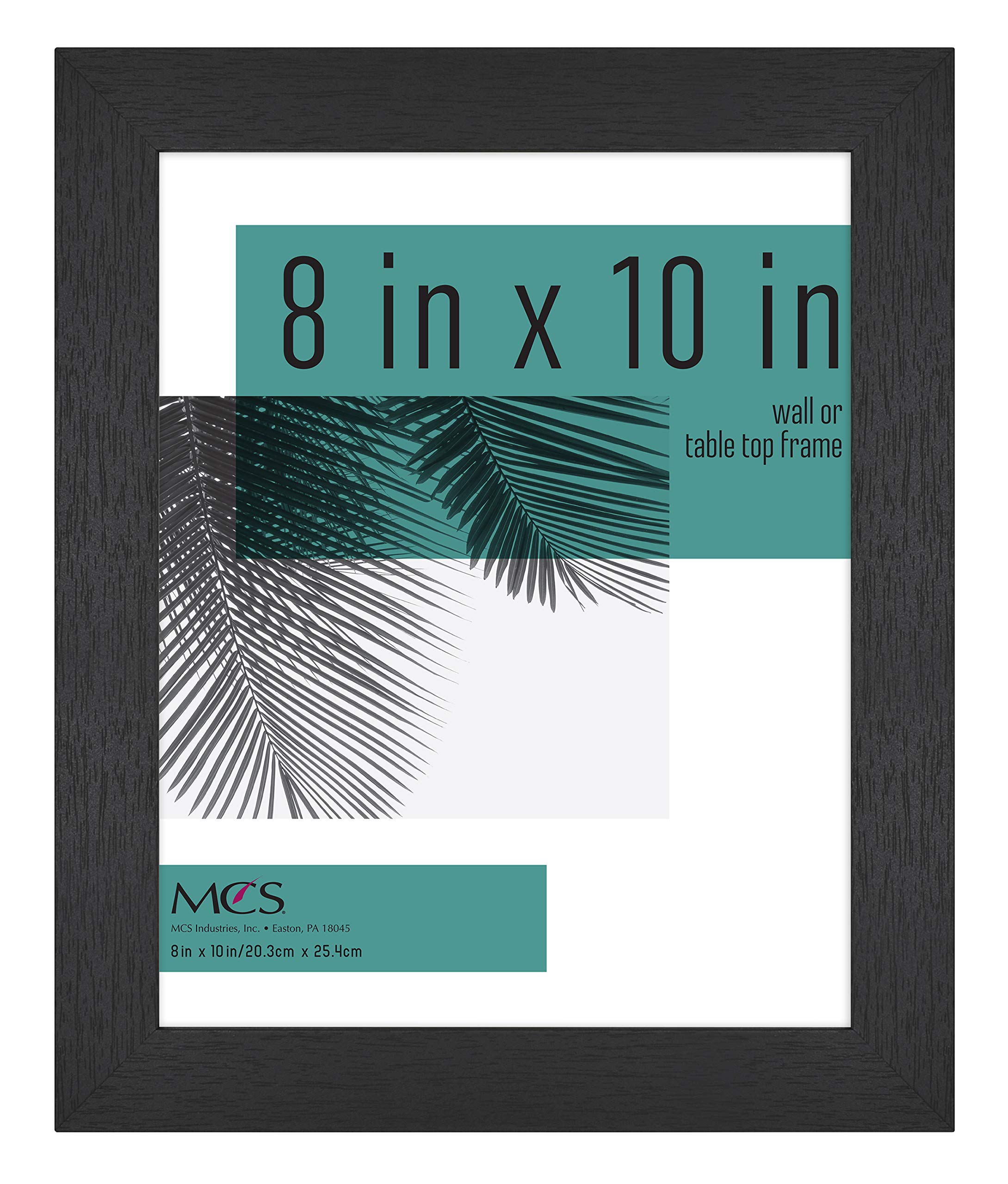 MCS Studio Gallery 8x10 Picture Frame Black Woodgrain, Vertical & Horizontal Wall Hanging & Easel for Tapletop Display, Rectangle Photo Frame for Photos, Posters & Art Prints (1-Pack)