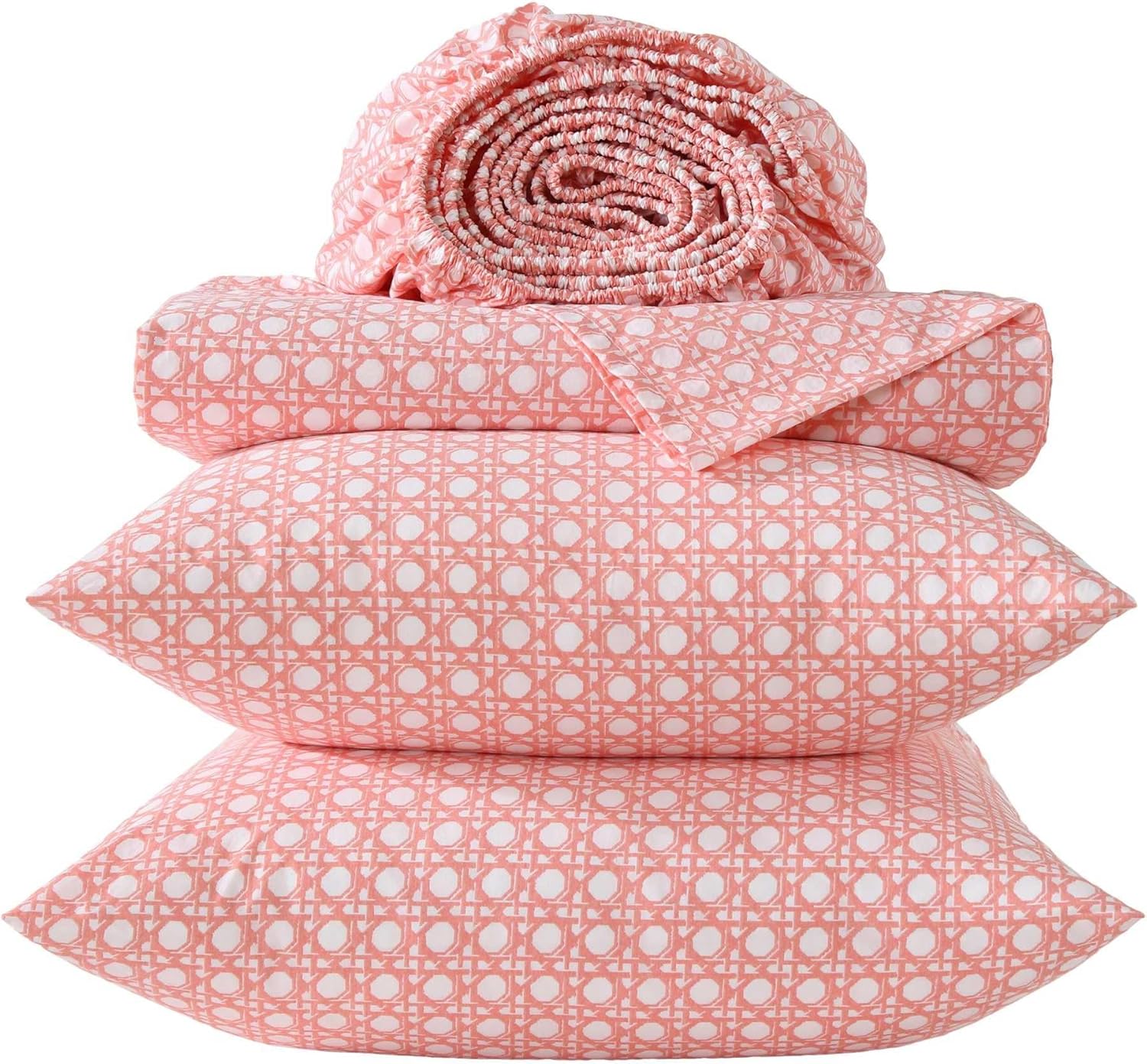 Tommy Bahama - Queen Size Sheet Set, 100% Cotton Percale Bedding with a Crisp & Cool Feel, Bed Sheets with Matching Fitted Sheet & Pillowcases (Bahama Isle Orange) - Image 6