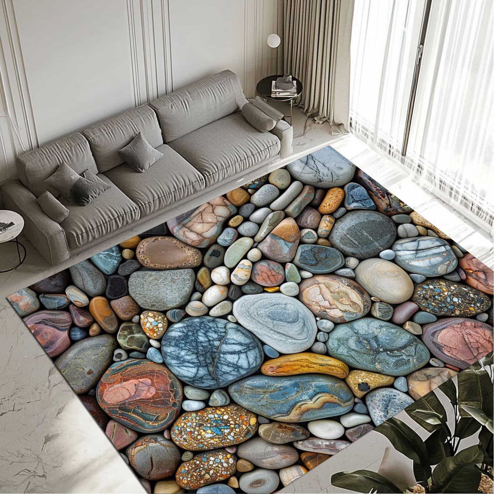 Tapis Pebble 140x200cm grand tapis de salon et chambre lavable