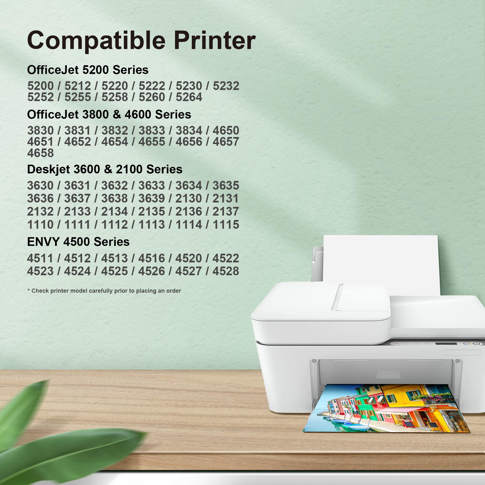 Lot de 2 cartouches d'encre noire et couleur de rechange pour HP Ink 63 63XL HP63 pour imprimantes DeskJet 1112, 2130, 3630 ; Envy 4510, 4520 ; OfficeJet 3830, 4650, 5200 F6U63A F6U64A