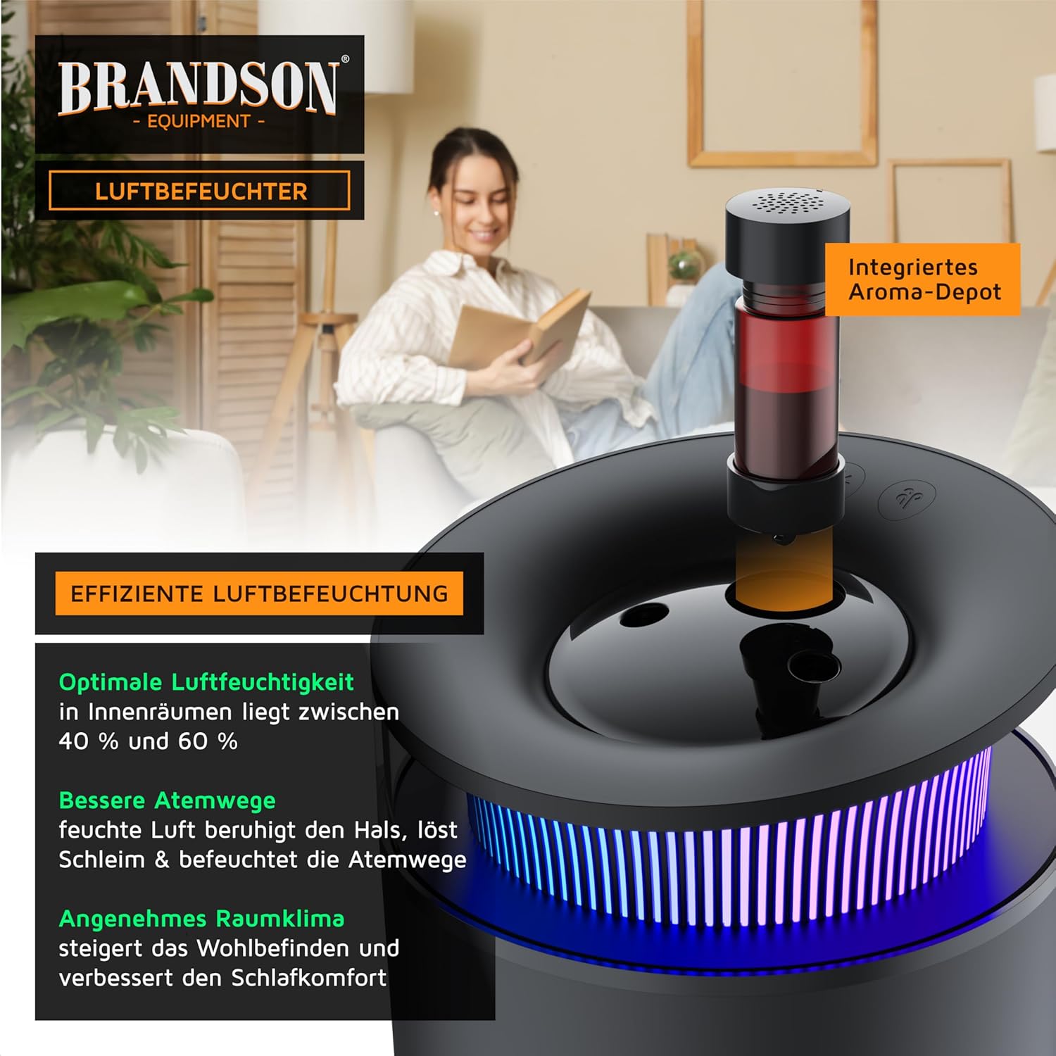 Integrated Aroma Depot of Brandson Humidifier