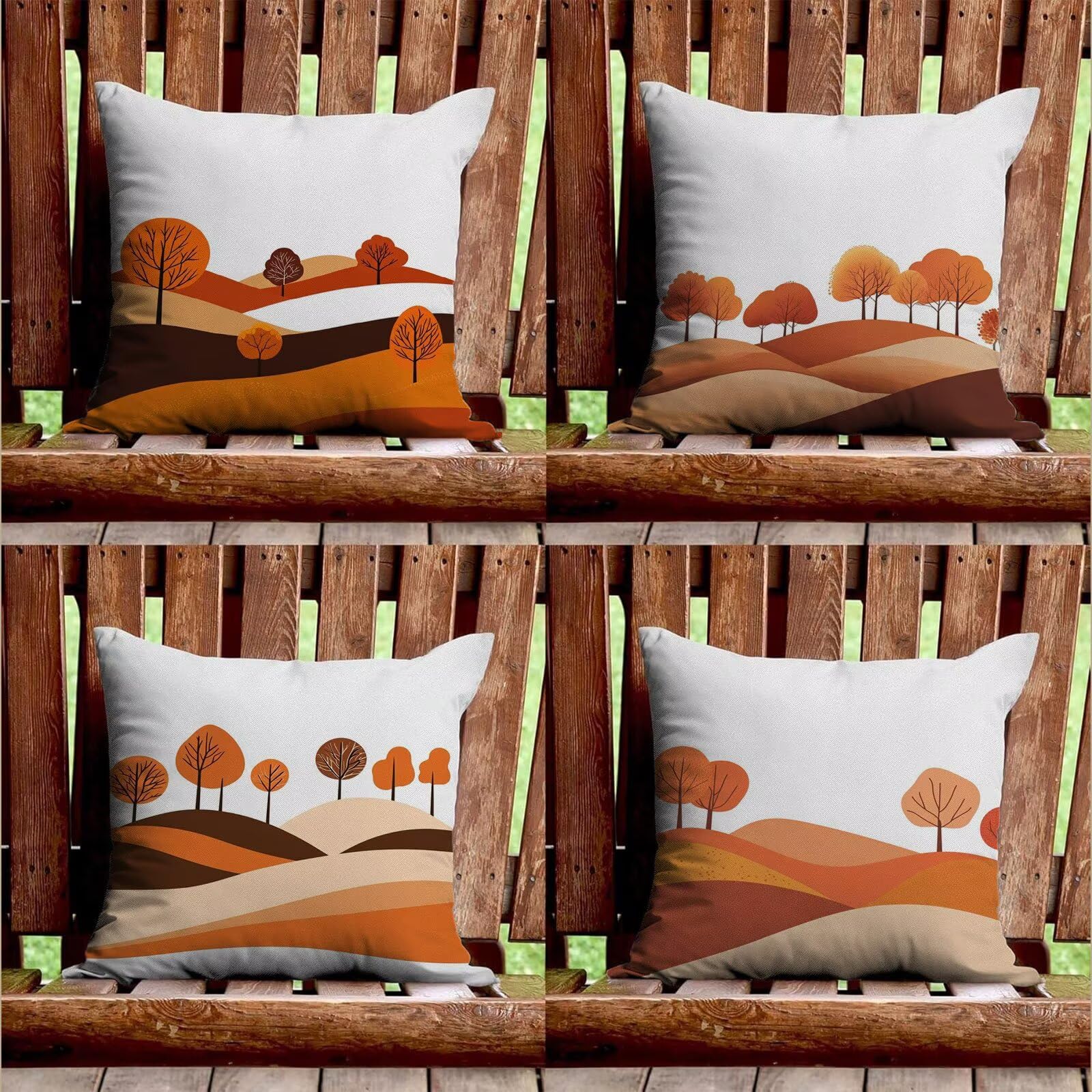 Outdoor Kissen Braun Kissenbezug 60x60 cm 4er Set Balkon Dekokissen Wüste Outdoor Kissenhülle Wasserdichte Samt Doppelseitiger Gedruckte Sofakissen Garten Balkon Zierpolster OutdoorDeko, Gifts z-407