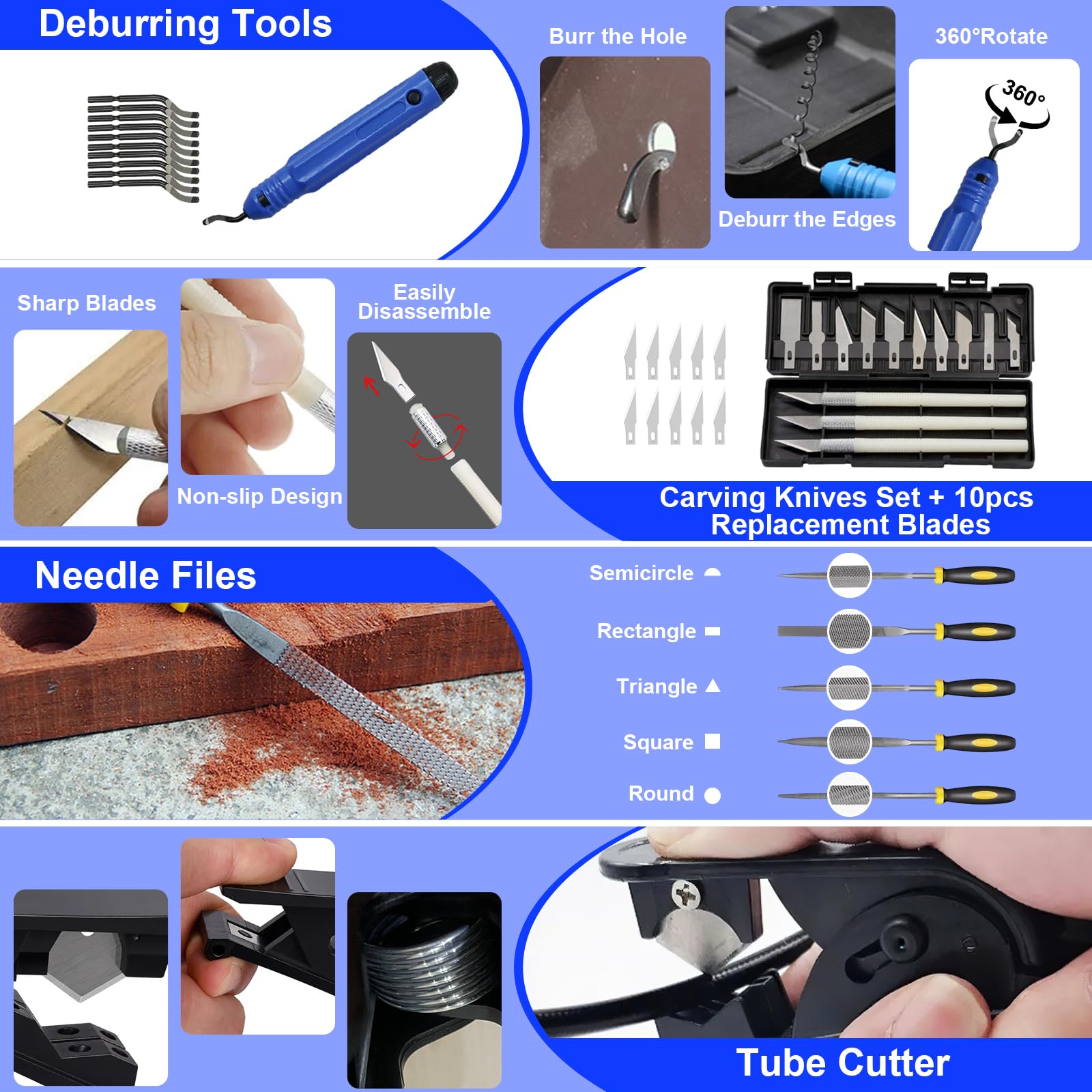 Accessori per Stampanti 3D 176 pezzi Kit di Strumenti per Stampante 3D Set di Sbavatura, Set di Pulizia Pinzette Pinze Utensili per la Rifinitura e la Lucidatura Utensili per Stampanti 3D